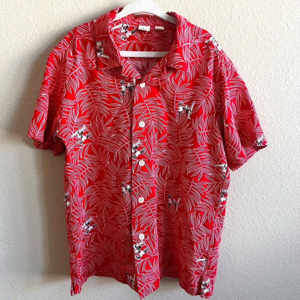 UNIQLO Disney Boys' Mickey Button Down Short Sleeve Shirt size 7-8